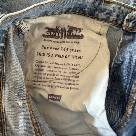 Levi’s 514 Jeans Mens 38x30 Faded Blue Denim Straight Stretch Fit - Picture 15 of 16